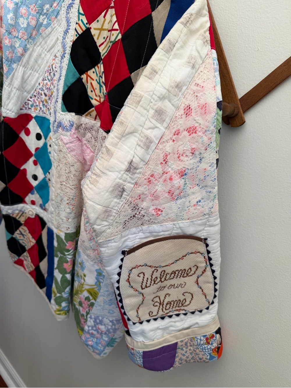 Vintage Handmade Quilt/Doily Jacket - Picture 11 of 15